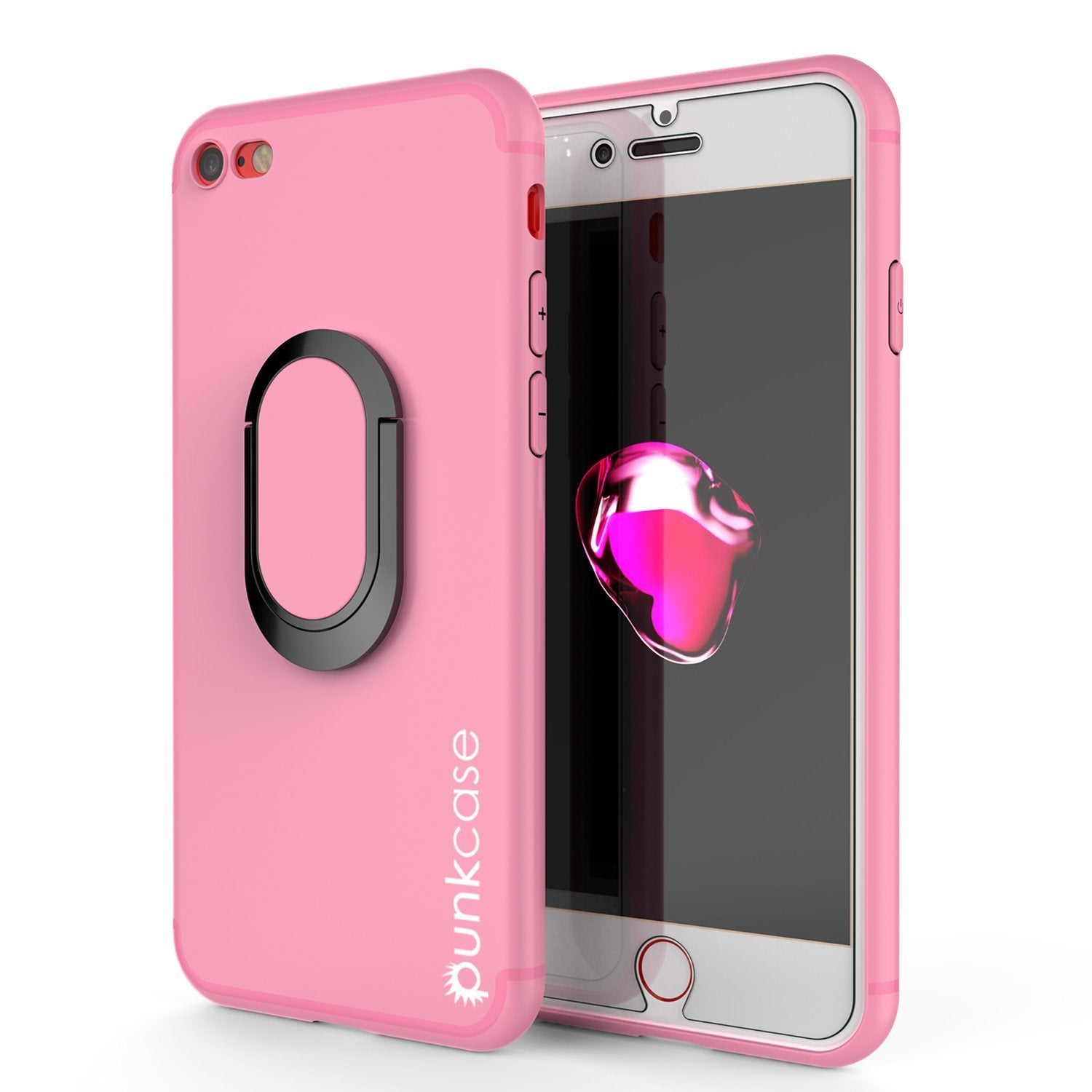 iPhone 8 Case, Punkcase Magnetix Protective TPU Cover W/ Kickstand, Tempered Glass Screen Protector [pink]