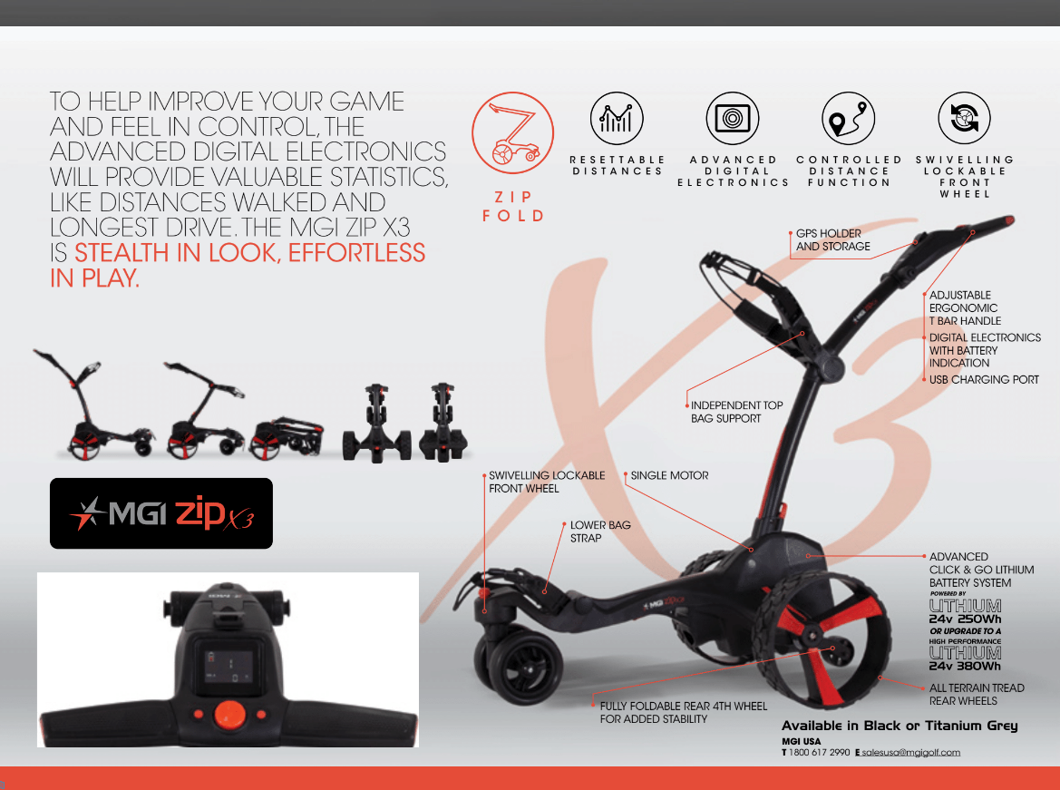 mgi zip x3 lithium electric golf caddy