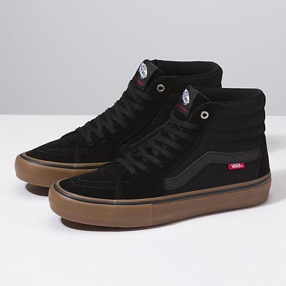 black high top vans with gum sole