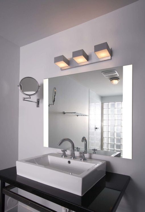 large bathroom vanity mirror with led lighted edges :: impeccable series