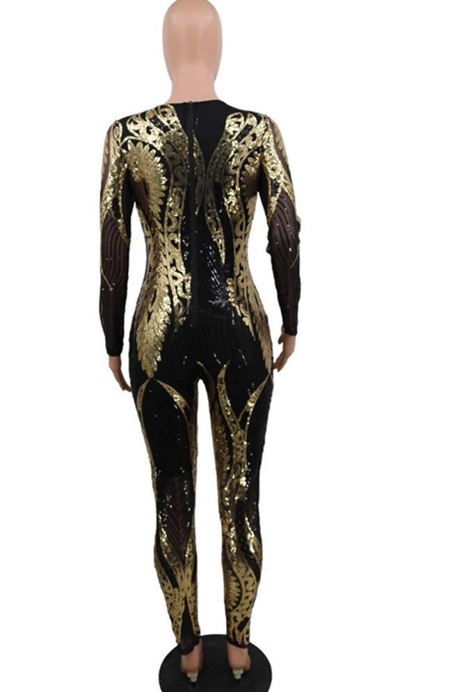 gold lame jumpsuit rockstar male