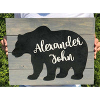 Large Bear Nursery Name sign