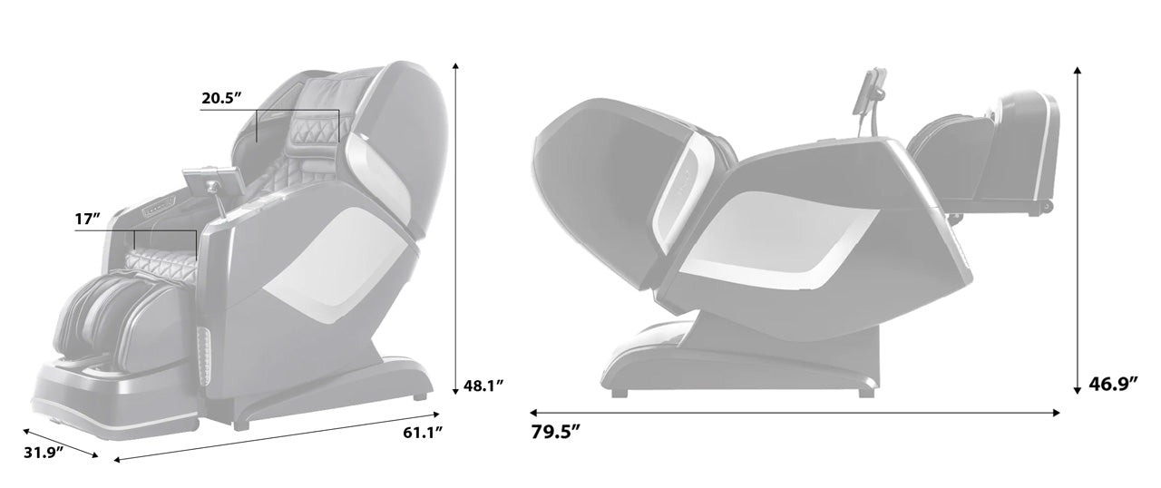 Osaki 4D Meastro LE 2.0 dimensions