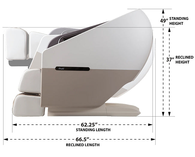 osaki flagship side and recline dimentions