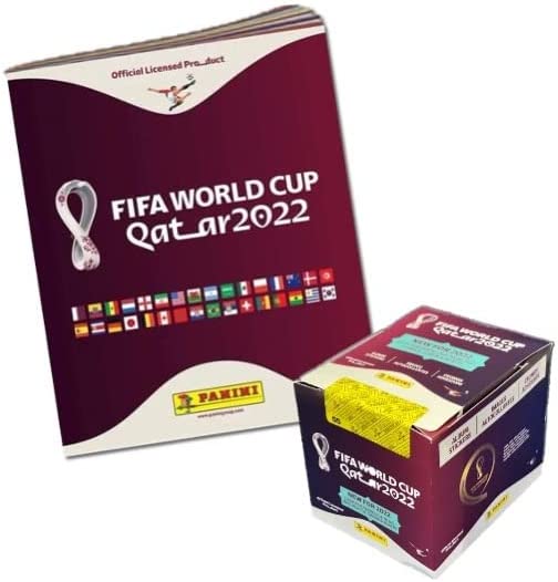 Panini FIFA World Cup QATAR 2022 Album + Box of 50 Packs, 5 Stickers P ...
