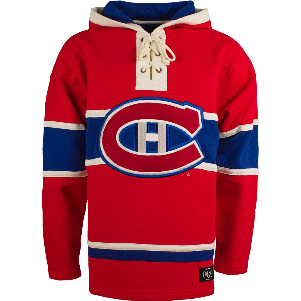 Men's Montreal Canadiens '47 Brand Heavyweight Jersey Lacer Hoodie ...