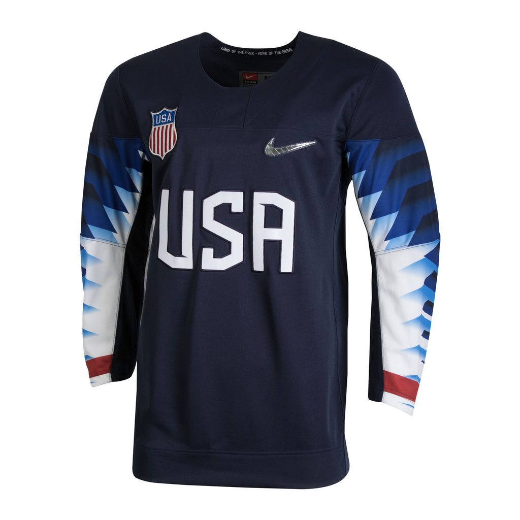 2018 Team USA Nike Hockey Olympic Navy Blue Blank Replica Jersey - Men ...