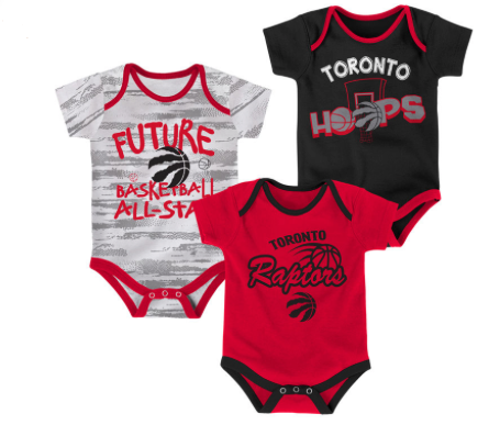 Toronto Raptors Red/Black/White Three-Pack Bodysuit Set - Multiple Inf –  Bleacher Bum Collectibles