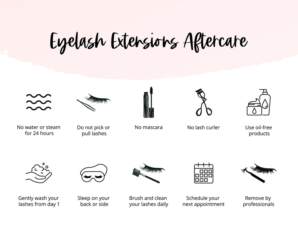 Eyelash extensions aftercare instructions for clients. Cartel Lash