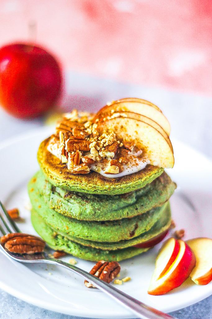 Matcha & Apple Pancakes