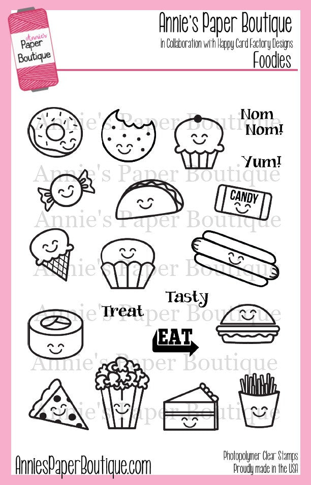 Foodies Planner Stamps - 4x6 - Food, Pizza, Donut, Snacks ...