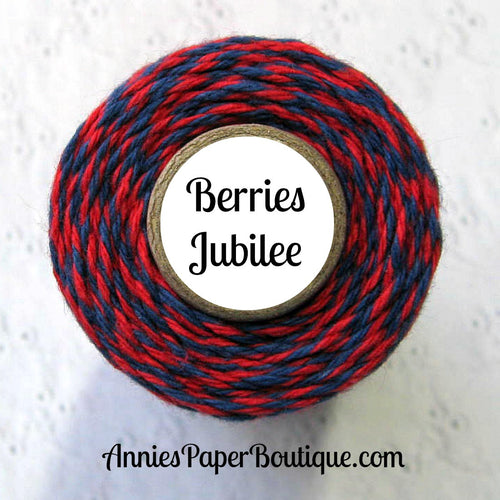 Berries Jubilee Trendy Bakers Twine - Navy Blue & Red