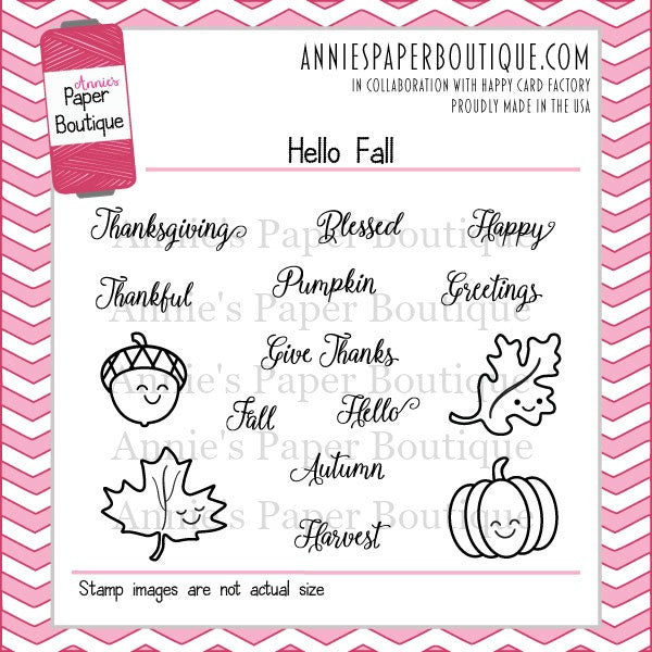 Hello Fall Planner Stamps - 3x4 - Pumpkin, Acorn, Leaves, Blessed ...
