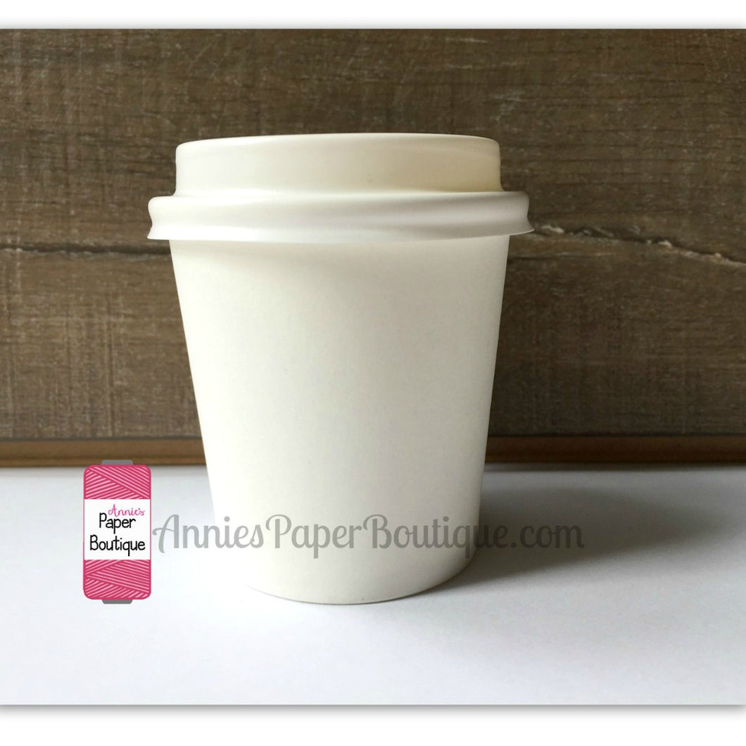 miniature paper coffee cups