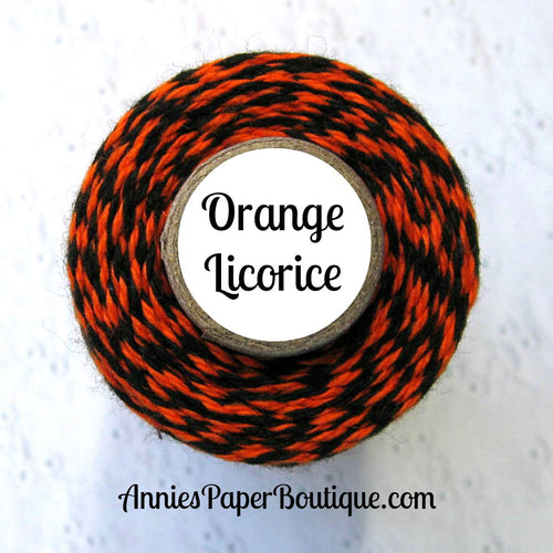 Orange Licorice Trendy Bakers Twine - Orange & Black - Halloween Twine