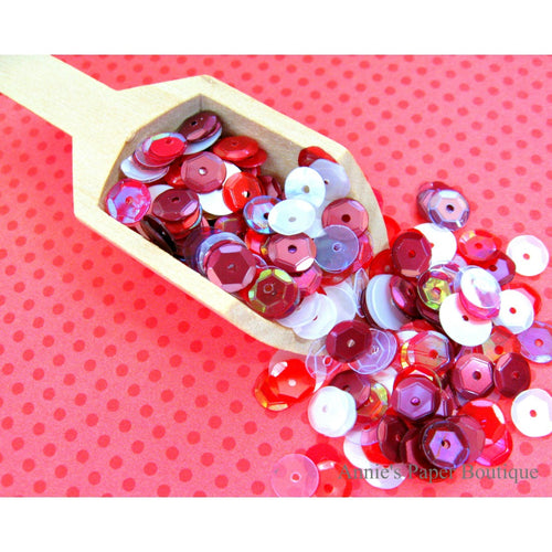 Peppermint Stick Sequins, Red and White