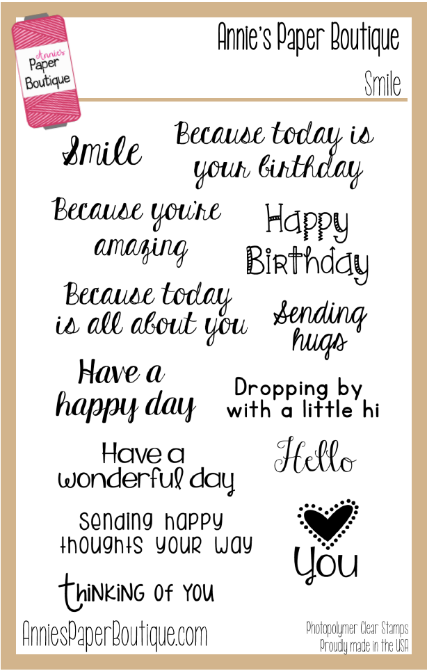 Smile Stamp Set - 4x6 - Everyday Greetings, Birthday, Sentiments ...