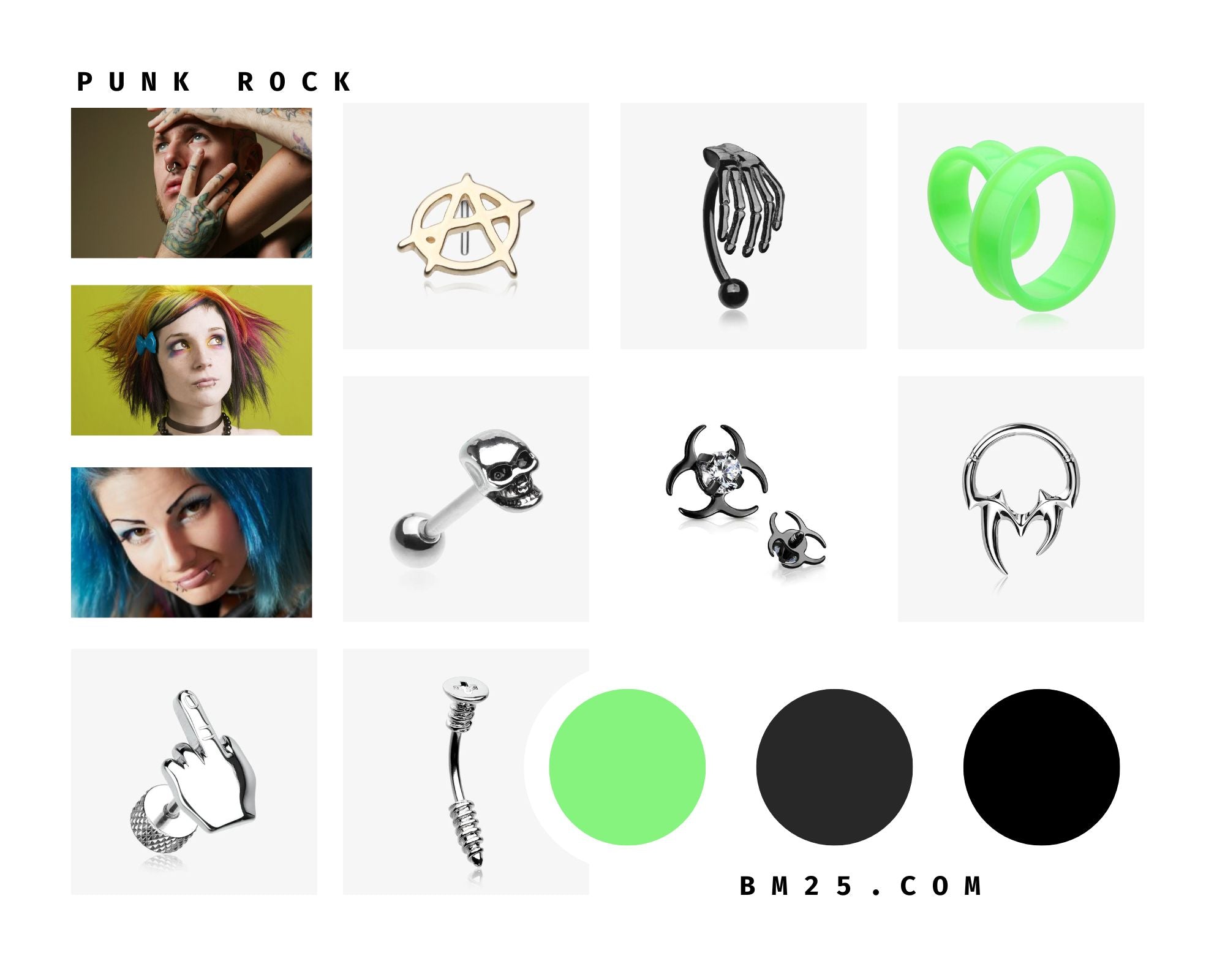 Punk Rock Styled Body Jewlery Style Guide from Bm25.com