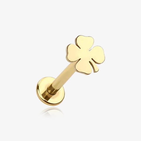 Lucky Shamrock labret in gold from bm25.com