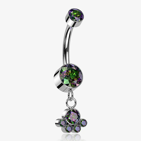 Implant Grade Titanium Sparkle Dangle Array Internally Threaded Belly Ring body jewelry