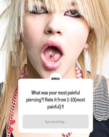 Screencapture of the BM25 Instagram Story where we asked our followers to answer our piercing pain question