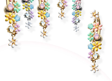 Bm25.com's  Adorable Flower Dazzle Opalite Sparkle Reverse Belly Button Rings