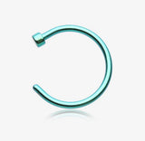 Colorline Basic Nose Hoop Ring with bright shiny green PVD finish. 