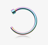 Implant Grade Titanium PVD Colorline Basic Nose Hoop Ring with beautiful rainbow PVD finish.