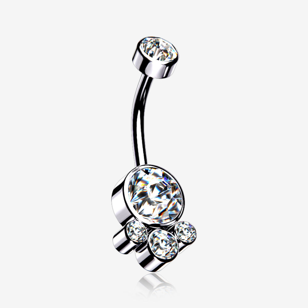 Majestic Sparkle Bali Internally Threaded Belly Button Ring