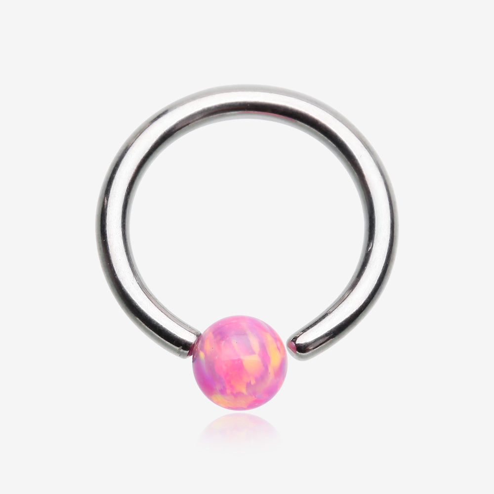 Fire Opal Basic Bendable Twist Hoop Ring