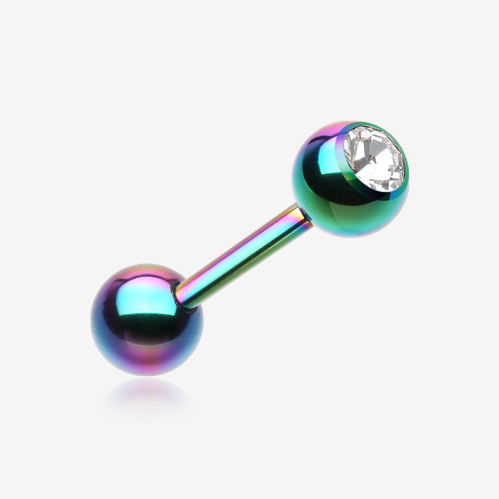 Colorline PVD Basic Gem Ball Barbell Tongue Ring