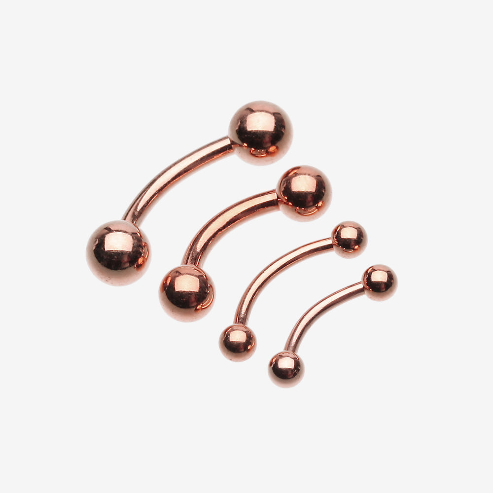 Rose Gold Plated Basic Curved Barbell Ring