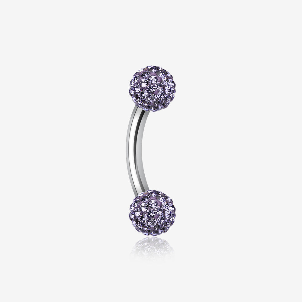 Multi-Gem Sparkle Curved Barbell Eyebrow Ring