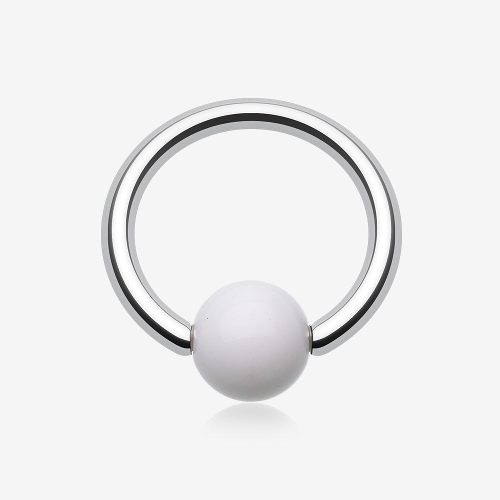 UV Acrylic Ball Top Captive Bead Ring-White – BM25.com