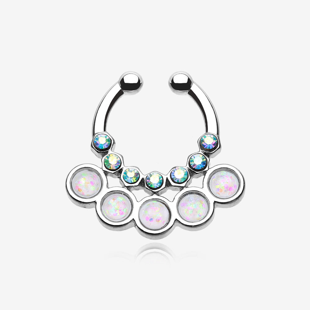 Opal Aureole Gemina Fake Septum Clip-On Ring