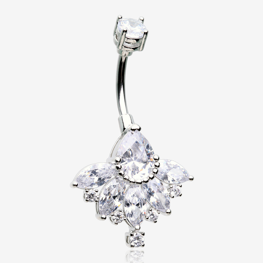 Floral Elegant Art Deco Sparkle Belly Button Ring