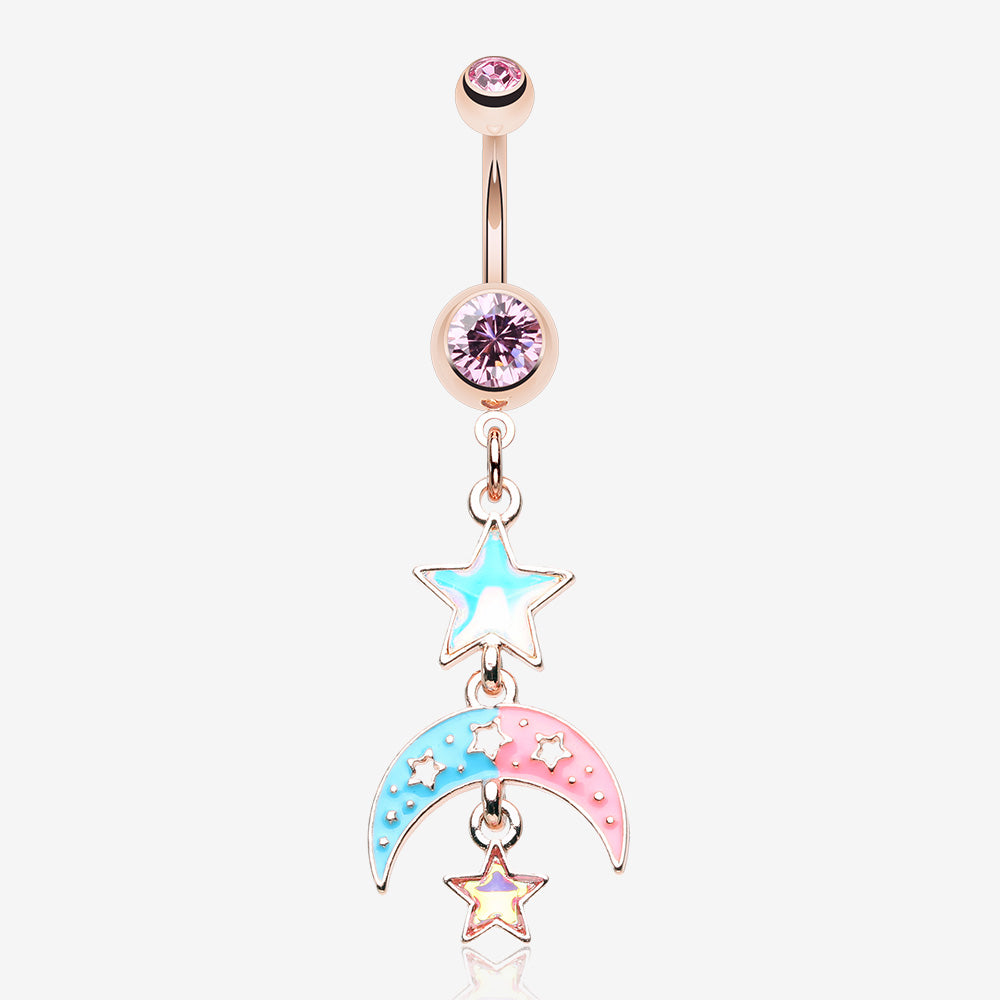 Sun And Moon Belly Button Ring 