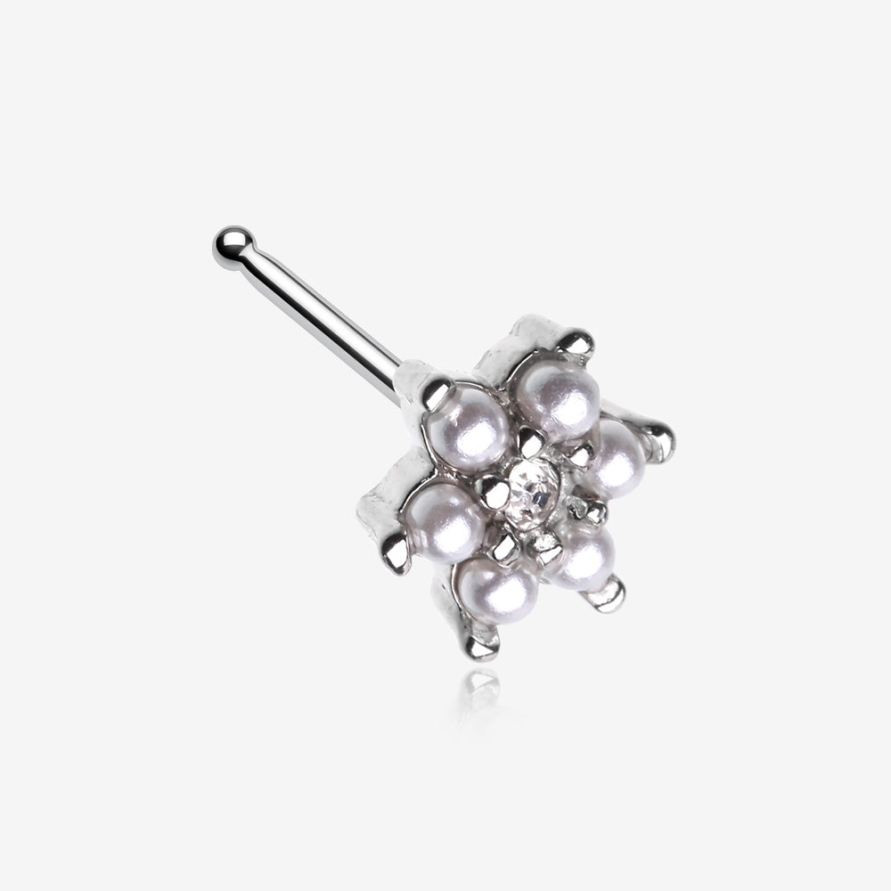 Pearlescent Spring Flower Sparkle Nose Stud Ring