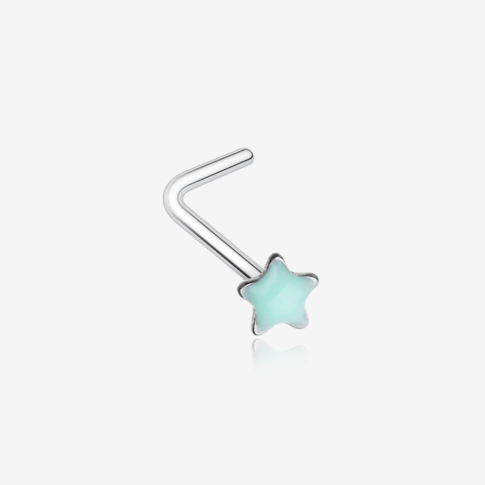 Glow in the Dark Star L-Shaped Nose Ring