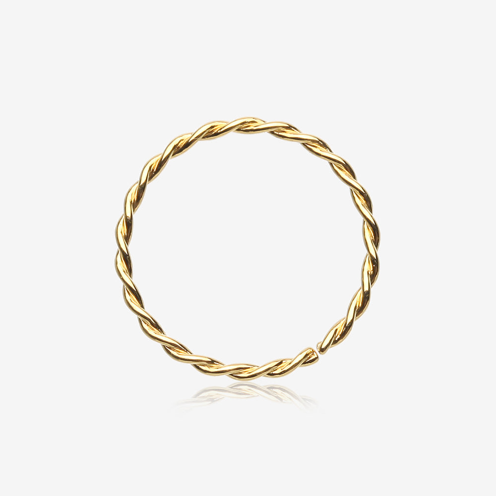 Golden Classic Twist Wire Steel Bendable Hoop Ring