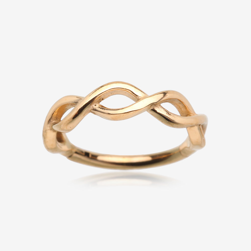 Golden Infinity Loop Steel Seamless Clicker Hoop Ring