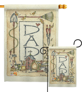 Dad Border - Father's Day Summer Vertical Impressions Decorative Flags HG115083 Made In USA