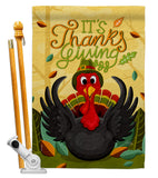 It's Thanks Turkey - Thanksgiving Fall Vertical Impressions Decorative Flags HG120014 Made In USA