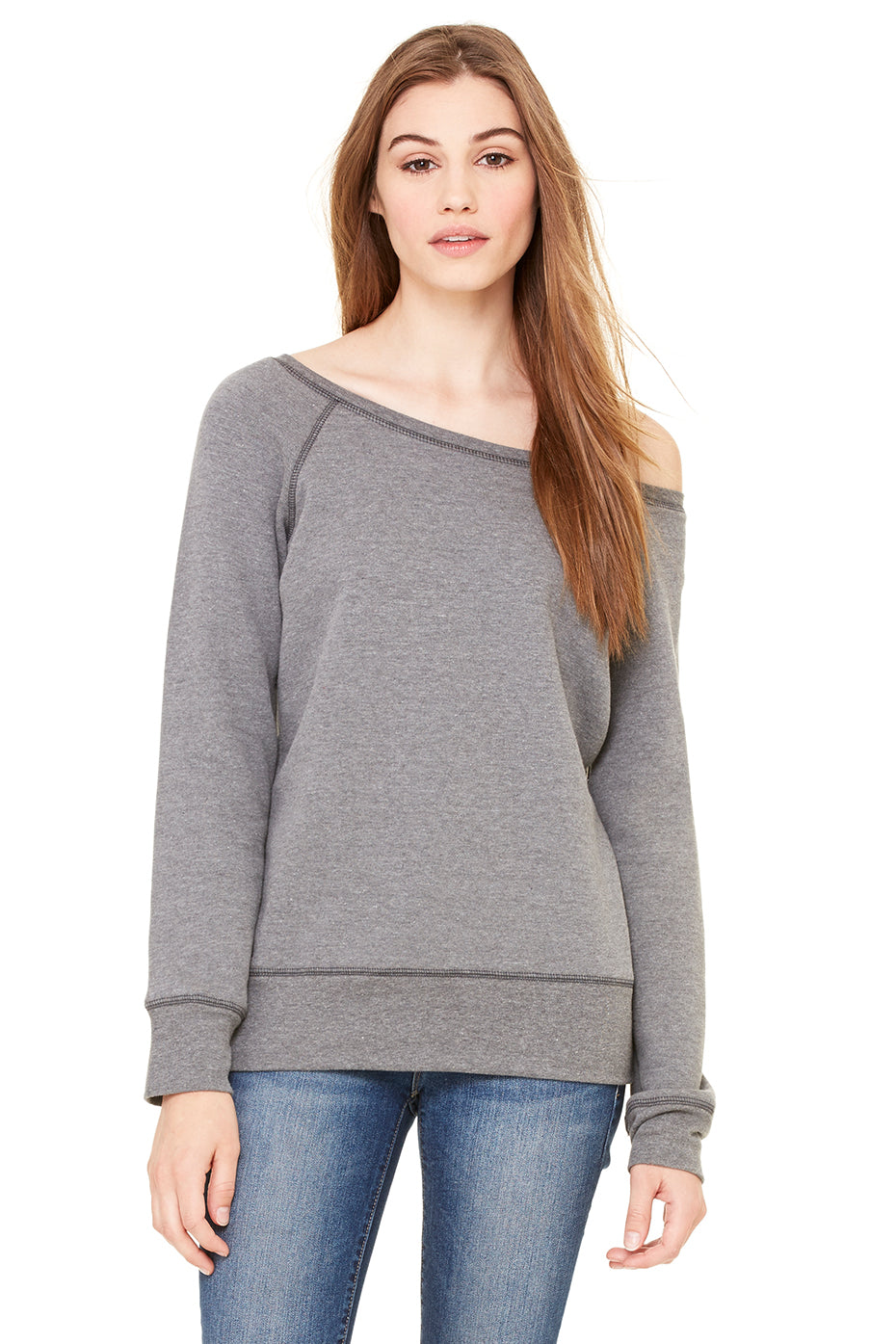 Bella+Canvas® Ladies' Sponge Fleece Wide Neck Sweatshirt 7501 – B&H Canvas