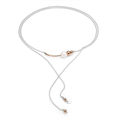 Leoni & Vonk sterling silver and pearl wrap necklace