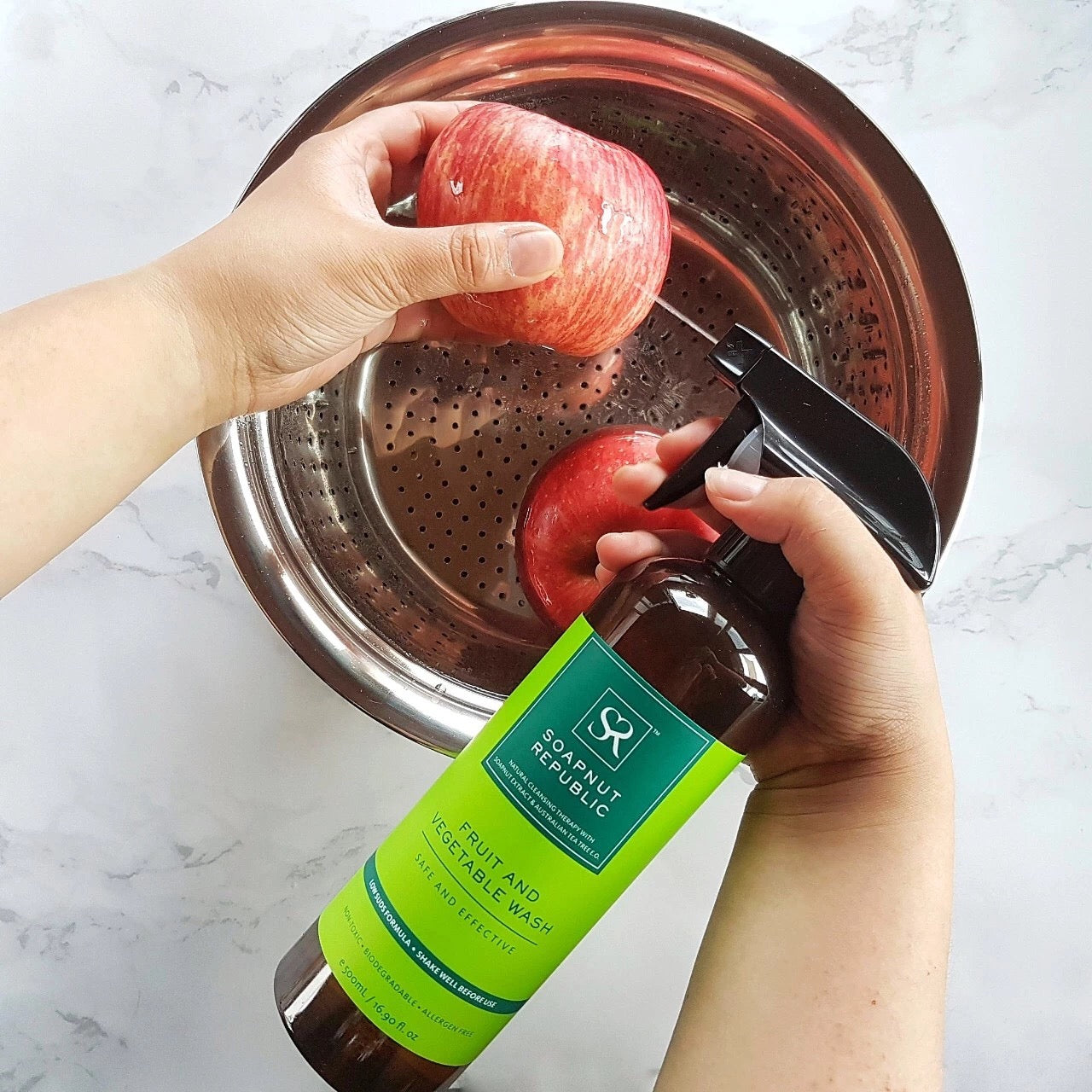 Spray onto apples - Soapnut Republic Fruit & Vegetable Wash