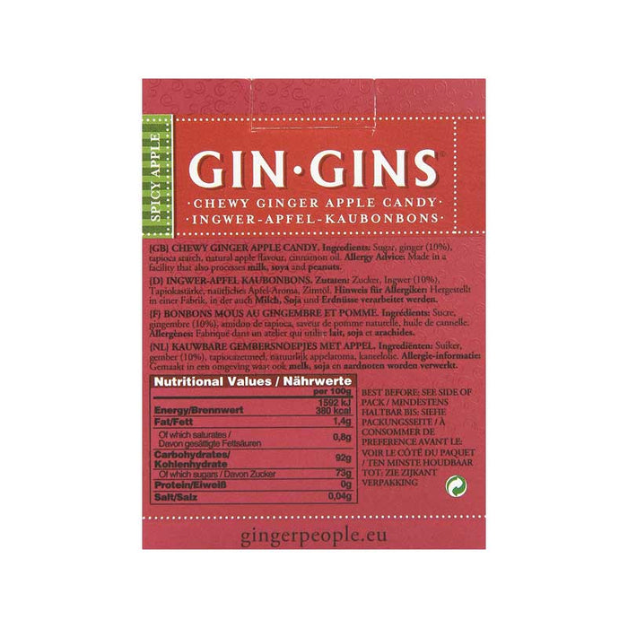 The Ginger People Gin Gins Ginger Candy Chewy Spicy Apple 84g