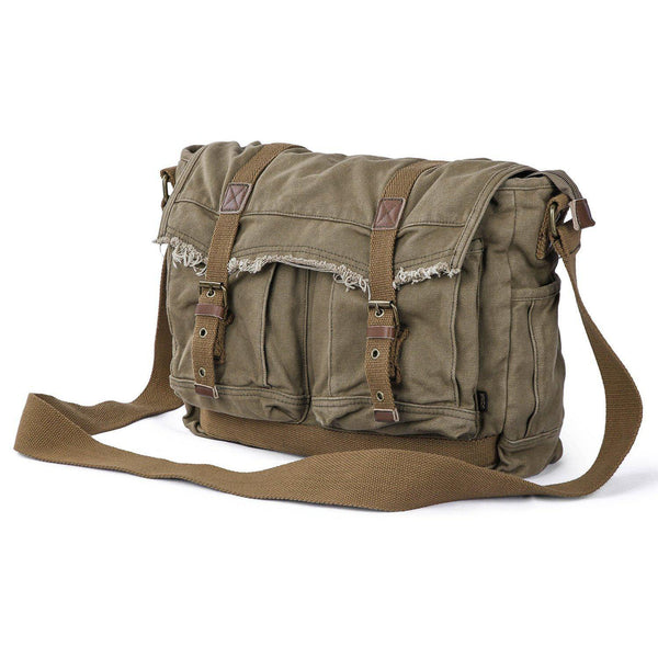 Canvas Frayed Style Messenger Bags #80808 - Gootium