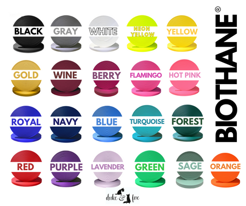 Biothane collars come in a variety of colors. 