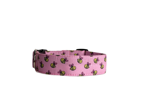 Bees Embroidered Dog Collar